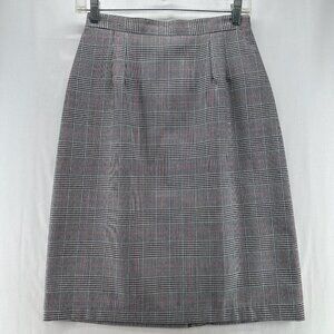 Briggs New York Skirt Women Sz 8 Straight & Pencil Lined Houndstooth Black White